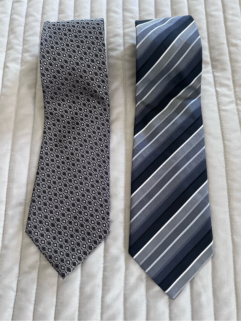 Van Heusen Men's Silk Ties Bundle Lot of 2 - Geometric & Stripe